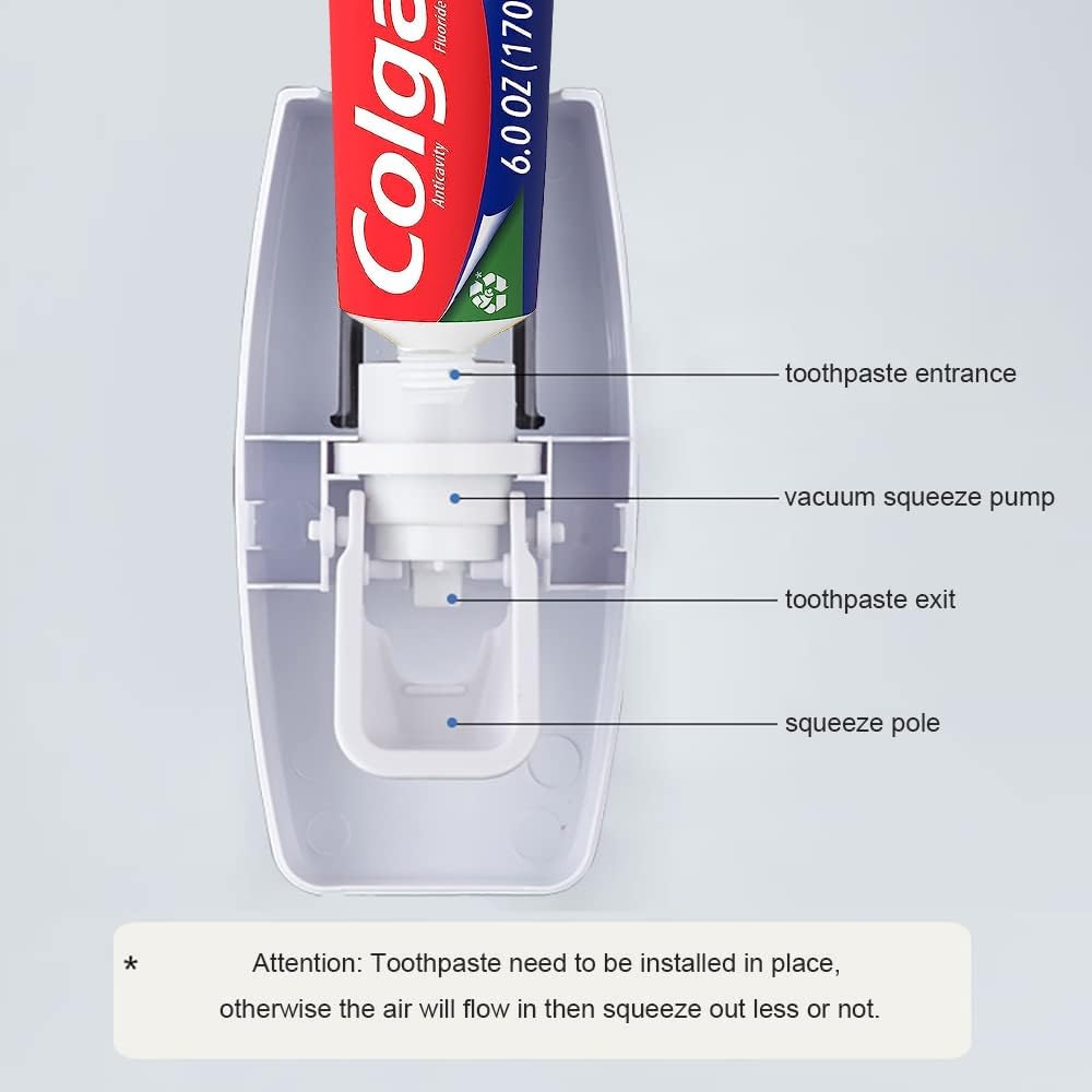 Automatic Toothpaste Squeezer & Toothbrush Dispenser