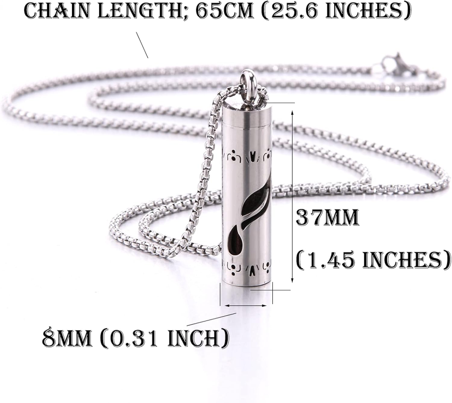 Pendant Perfume Stainless Steel Necklace
