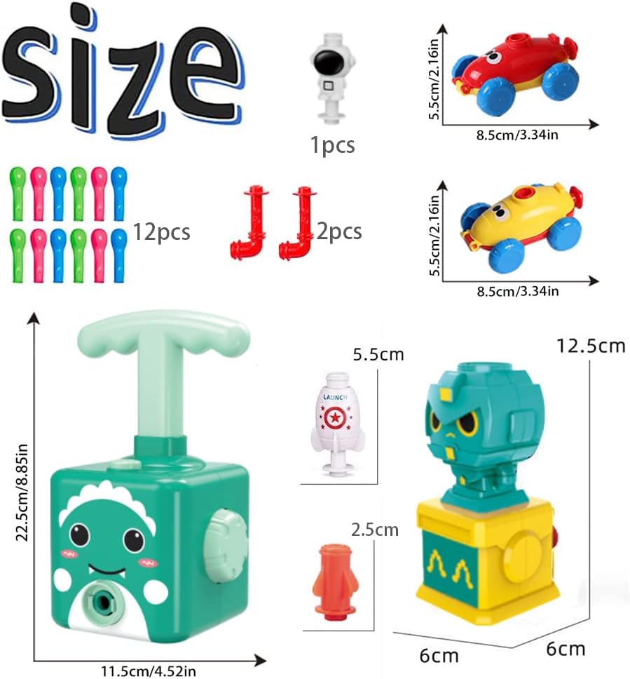 Launcher Tower Balloon Pump Car Toy Set
