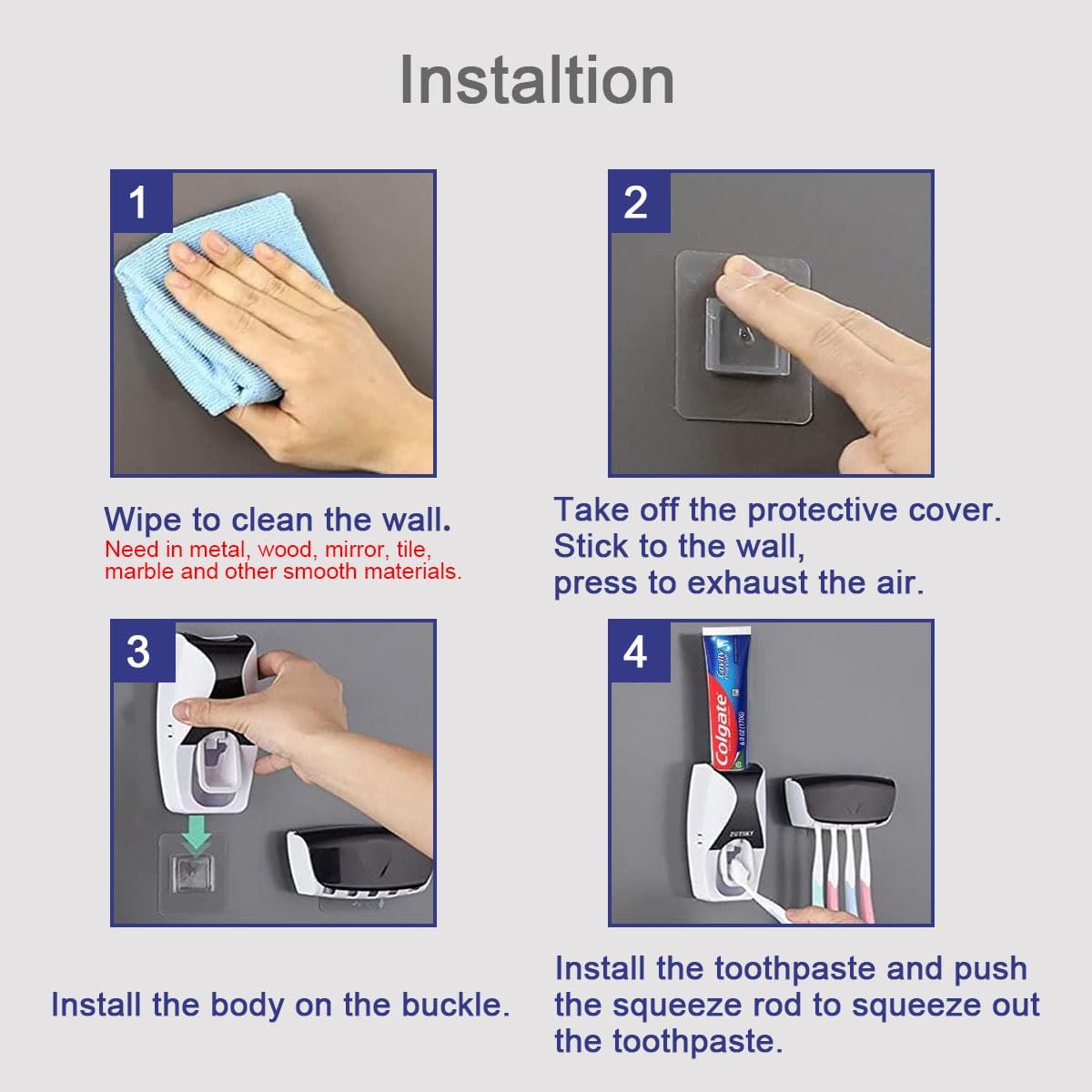 Automatic Toothpaste Squeezer & Toothbrush Dispenser