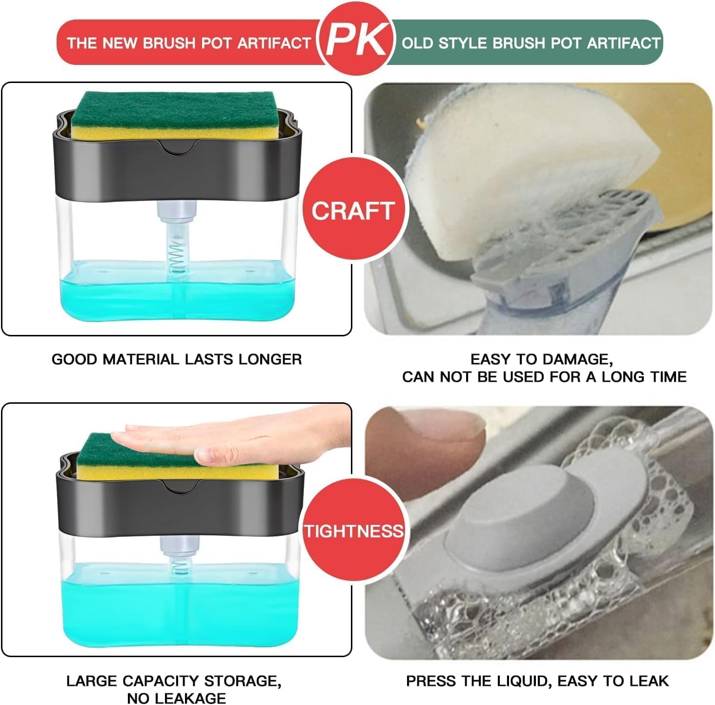 2 in 1 Soap Dispenser and Sponge Holder