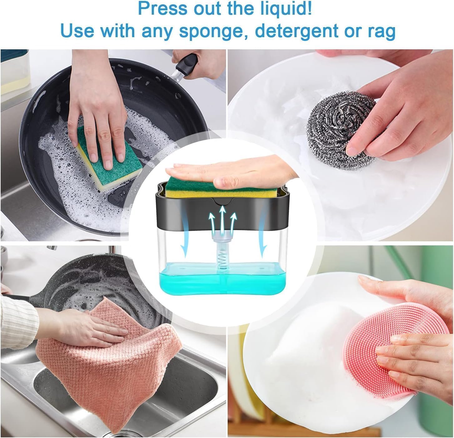 2 in 1 Soap Dispenser and Sponge Holder