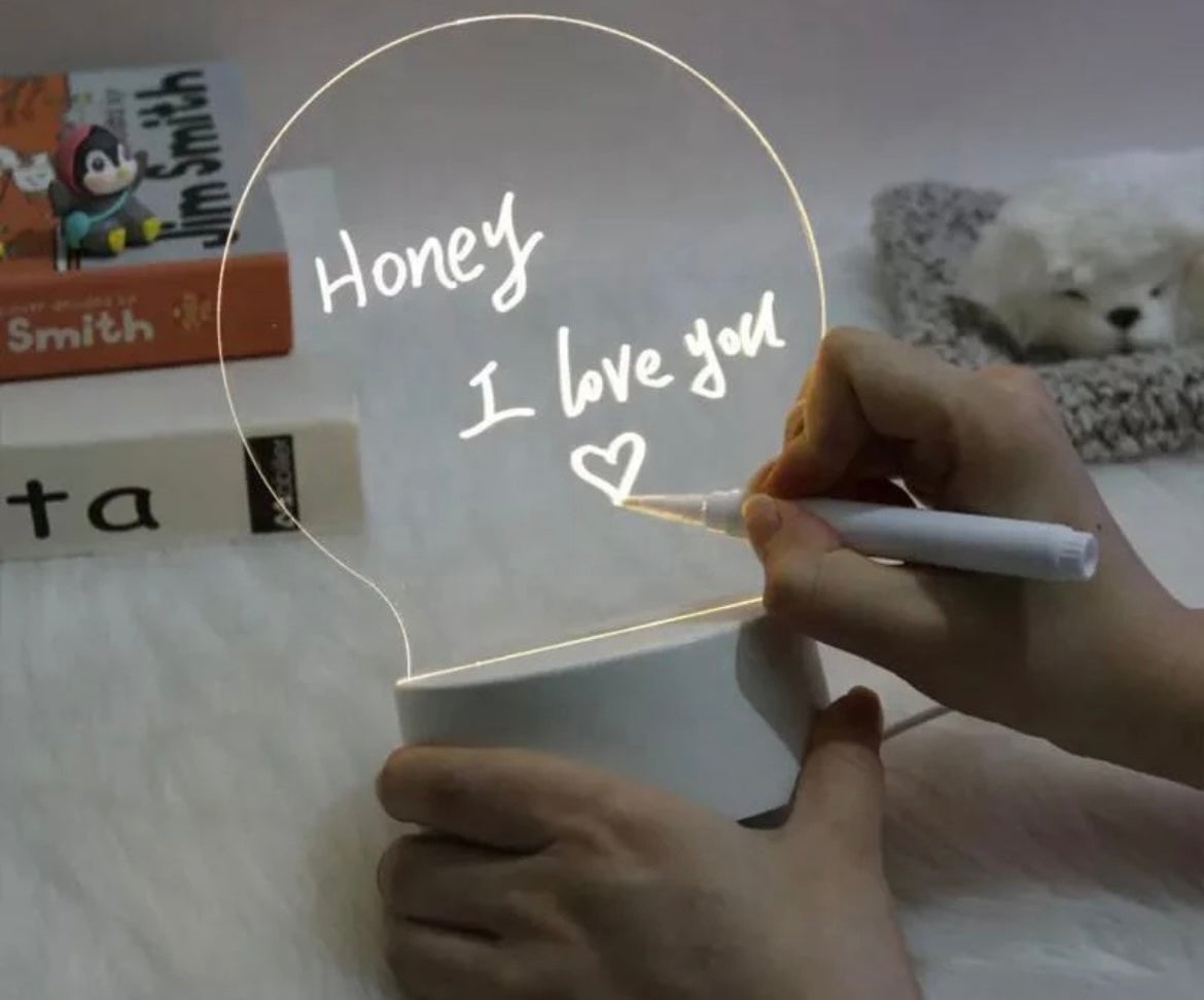 Erasable Writing Board Creative DIY RGB LED Memo Message Luminous Note ...