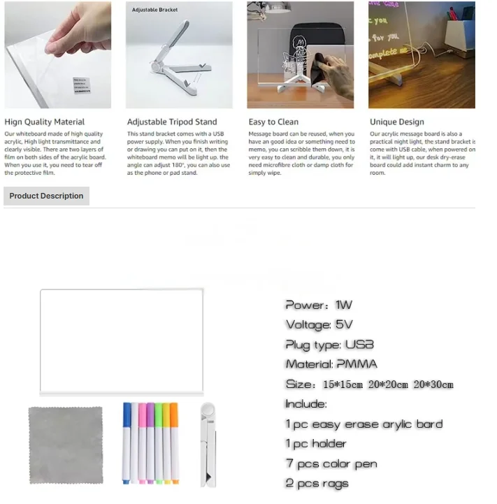 LED Acrylic Light Drawing Board