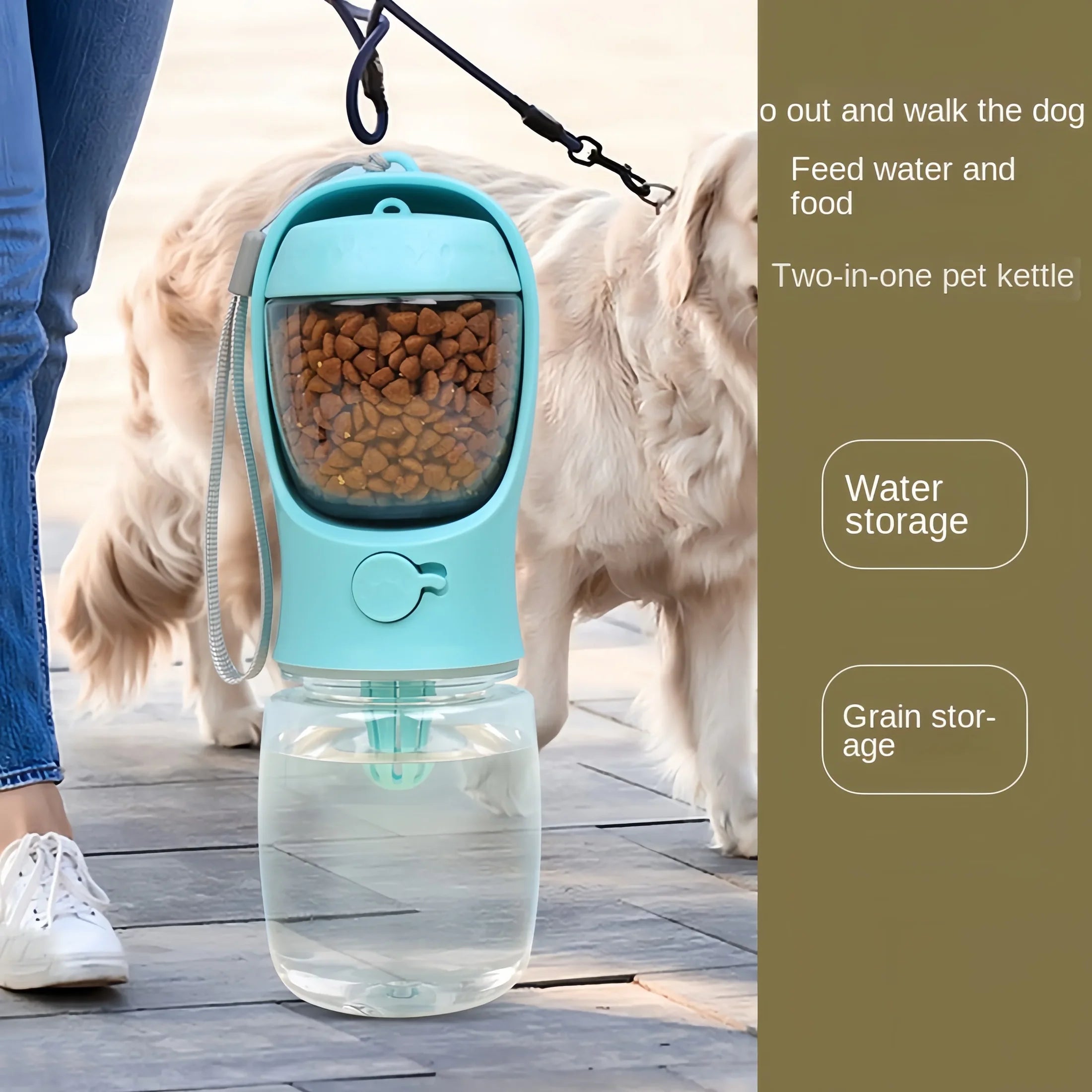 2 in 1 Portable Dog Water Bottle